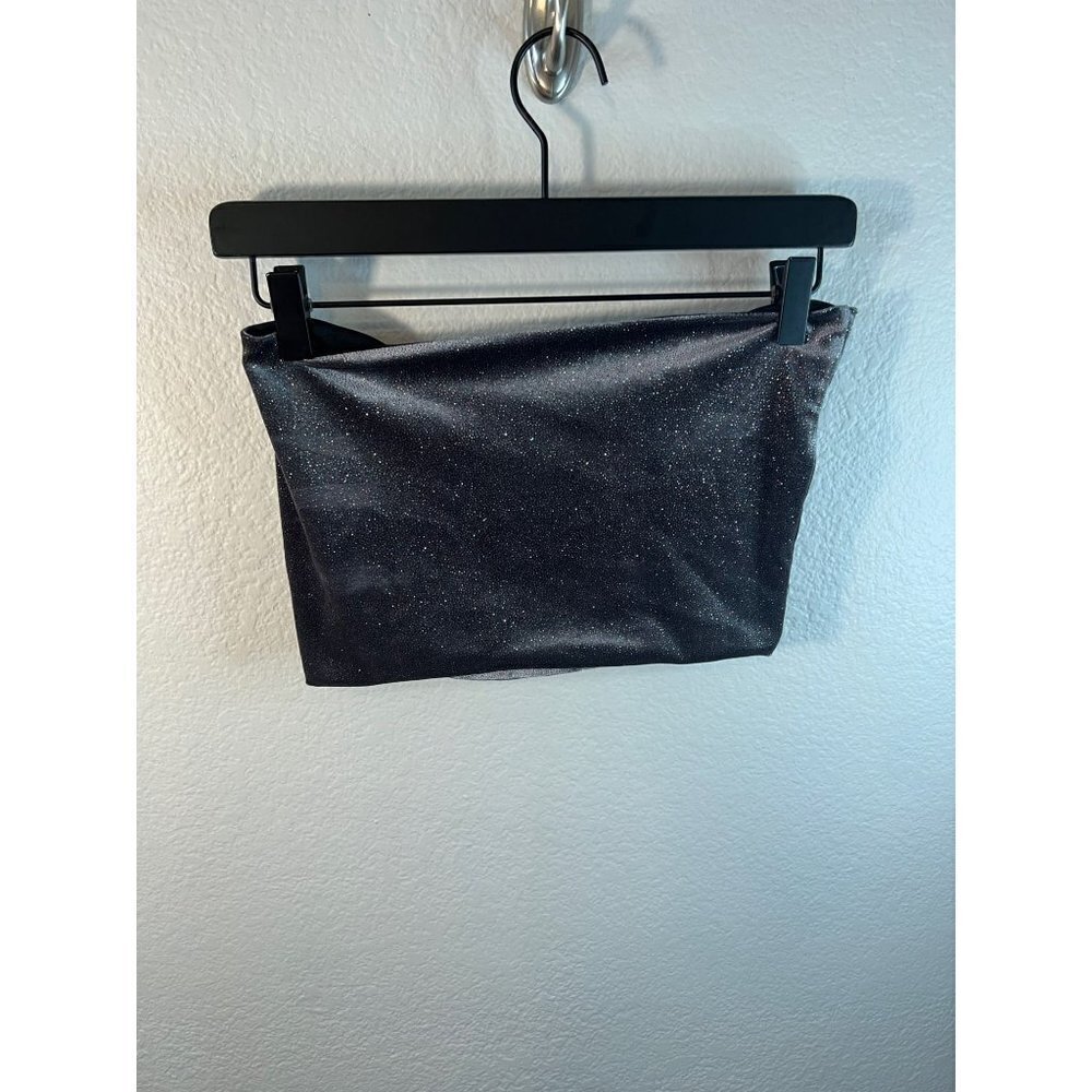 Top shop crop sparkle velvet top size 8